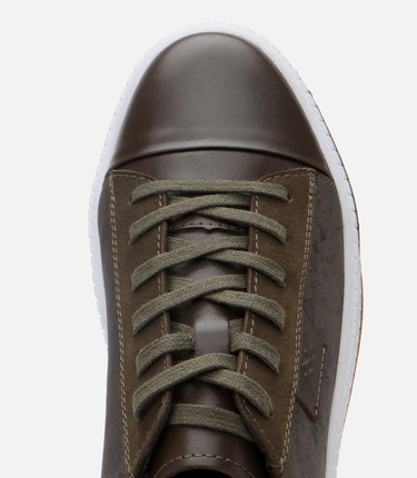  Erkek Deri Haki Baskılı Spor Ayakkabı