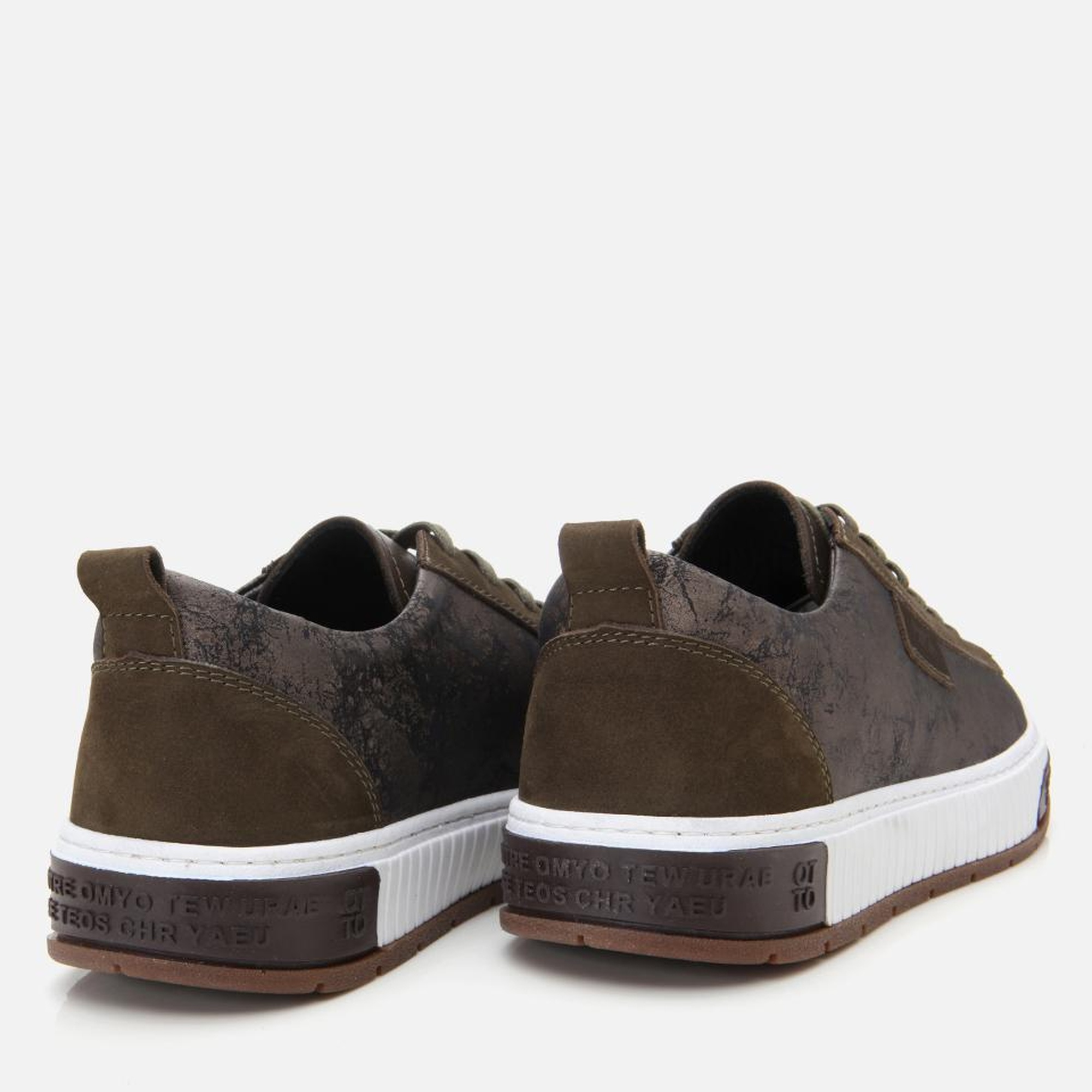 Erkek Deri Haki Baskılı Spor Ayakkabı