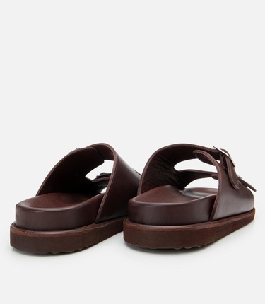  Erkek Deri Kahverengi Rahat Tabanlı Terlik