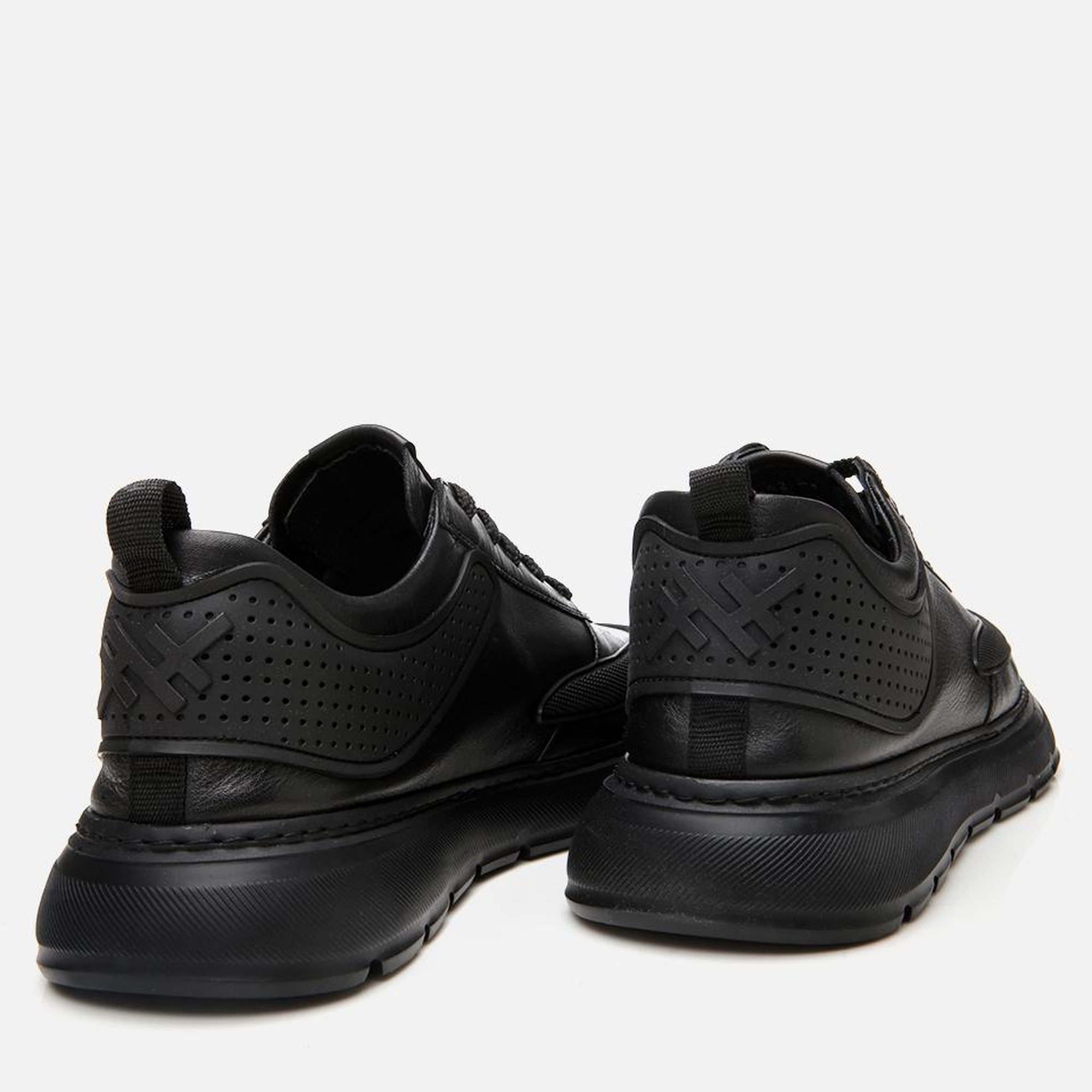 Erkek Deri Siyah Ultra Hafif Tabanlı Spor Ayakkabı