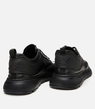  Erkek Deri Siyah Ultra Hafif Tabanlı Spor Ayakkabı