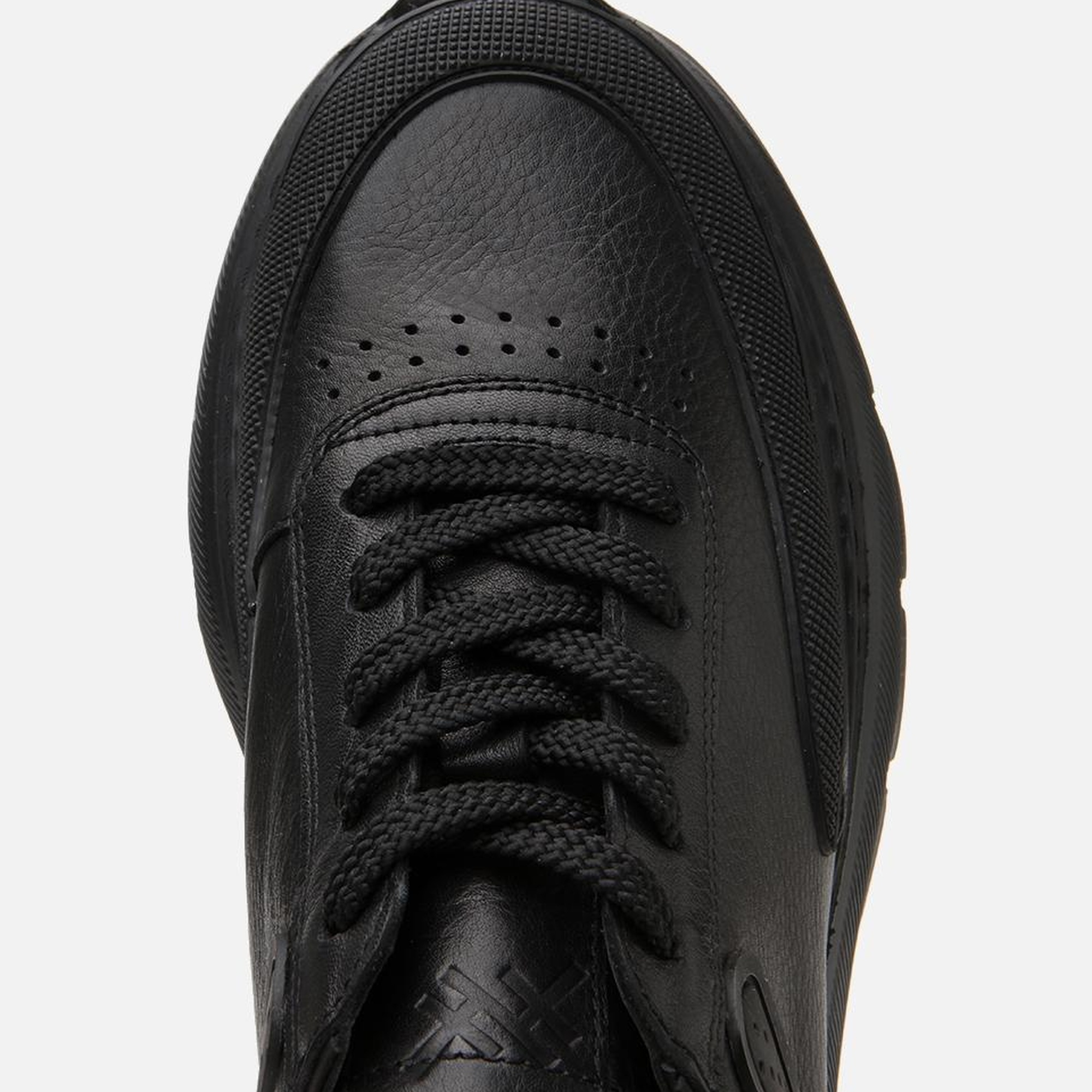 Erkek Deri Siyah Ultra Hafif Tabanlı Spor Ayakkabı