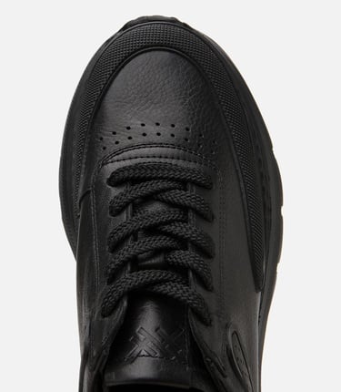  Erkek Deri Siyah Ultra Hafif Tabanlı Spor Ayakkabı