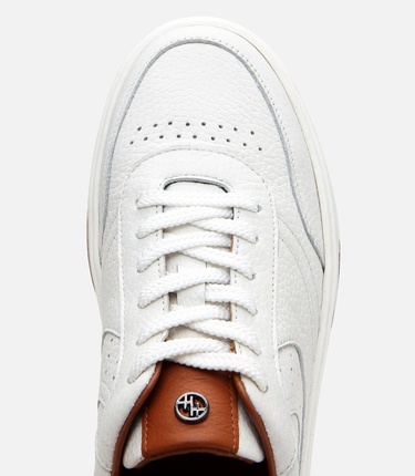  Erkek Deri Beyaz Yüksek Tabanlı Spor Ayakkabı