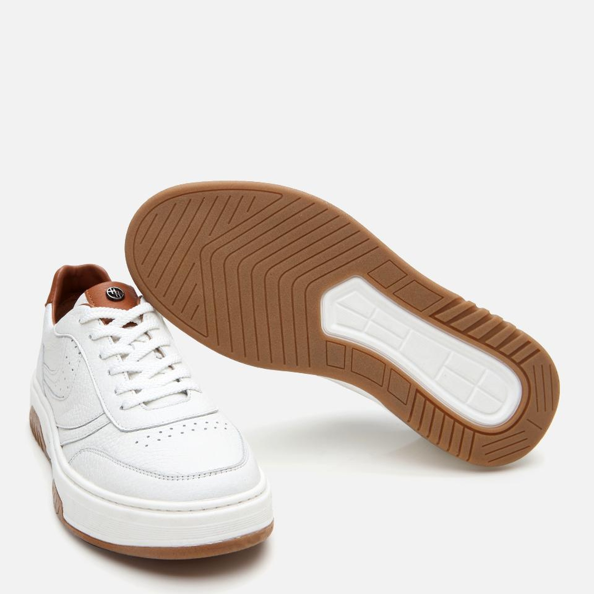 Erkek Deri Beyaz Yüksek Tabanlı Spor Ayakkabı