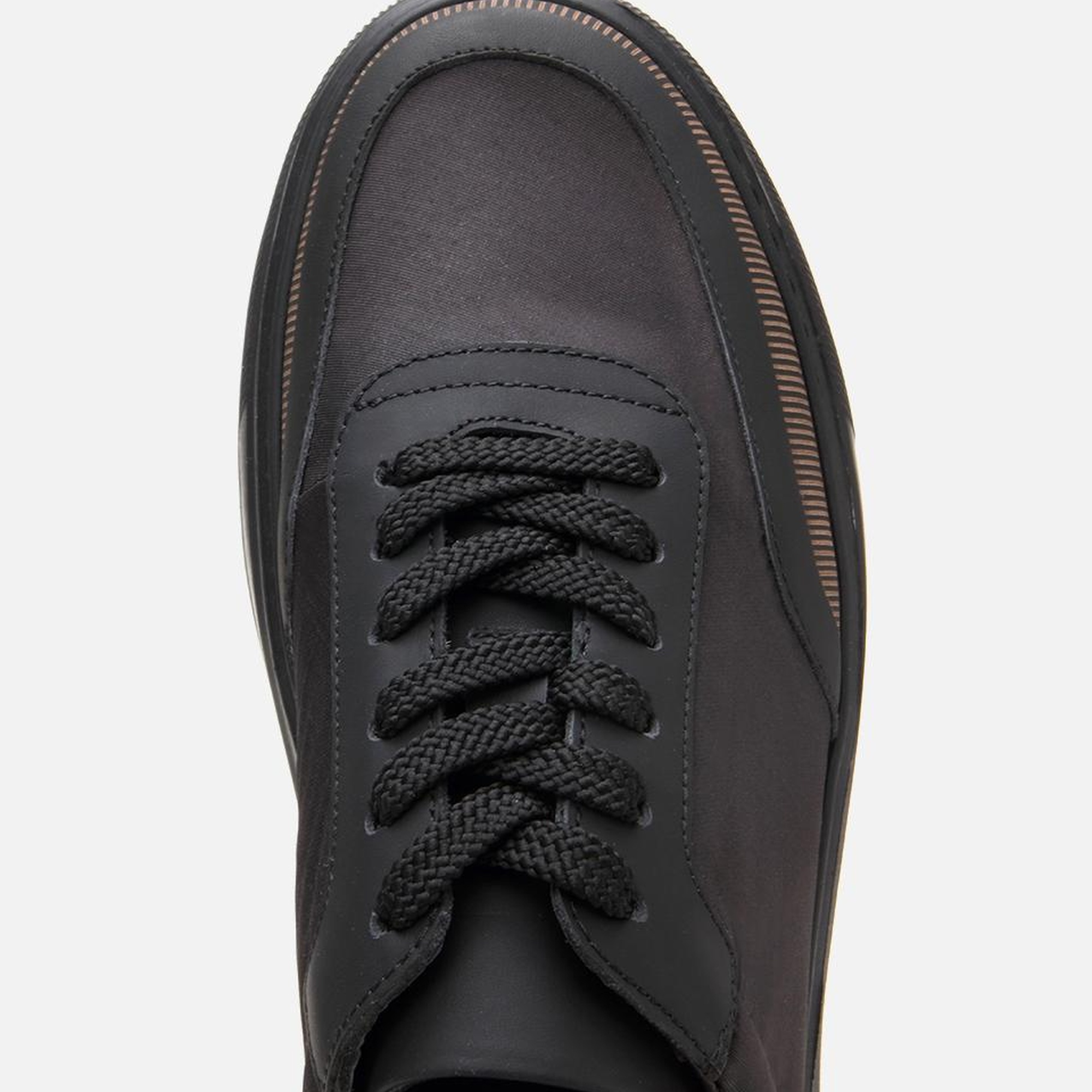 Erkek Deri Siyah Ultra Hafif Tabanlı Spor Ayakkabı