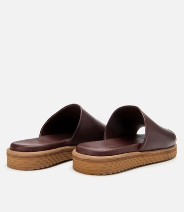  Erkek Deri Kahverengi Ultra Hafif Tabanlı Terlik