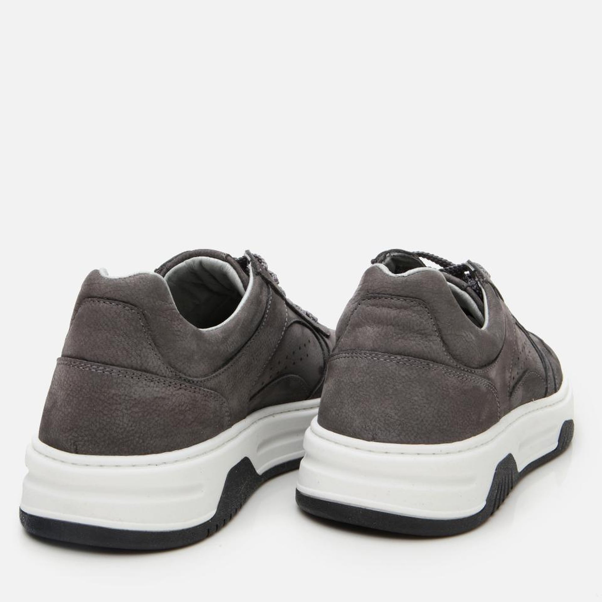 Erkek Nubuk Deri Gri Yüksek Tabanlı Spor Ayakkabı
