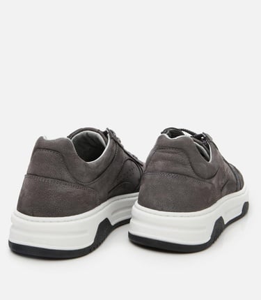  Erkek Nubuk Deri Gri Yüksek Tabanlı Spor Ayakkabı