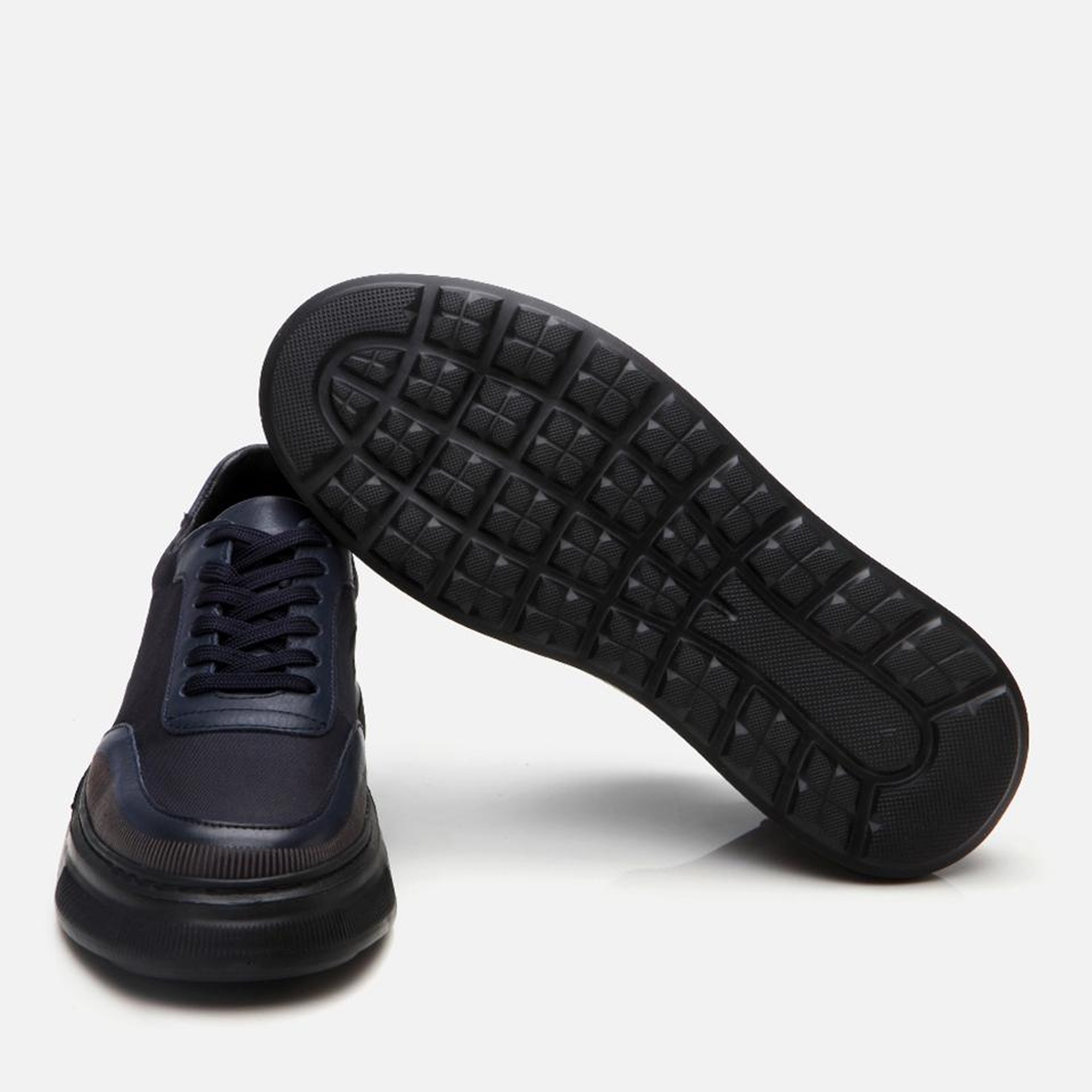 Erkek Deri Lacivert Ultra Hafif Tabanlı Spor Ayakkabı