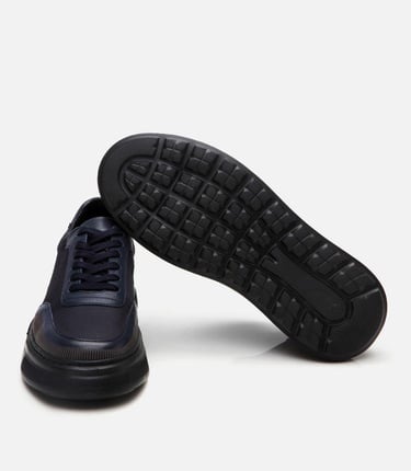  Erkek Deri Lacivert Ultra Hafif Tabanlı Spor Ayakkabı