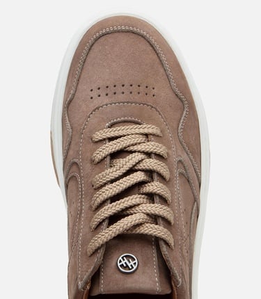  Erkek Nubuk Deri Yüksek Tabanlı Bej Spor Ayakkabı