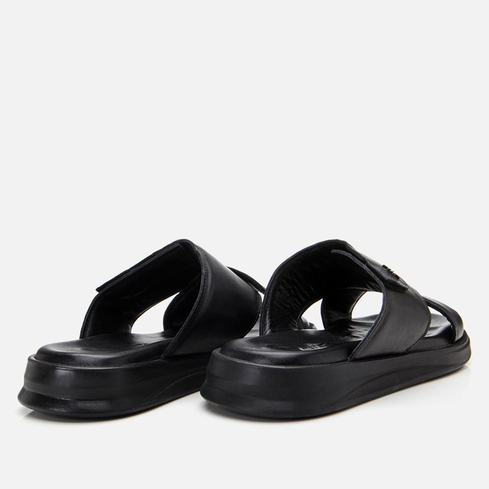 Erkek Deri Siyah Ayarlanabilir Terlik