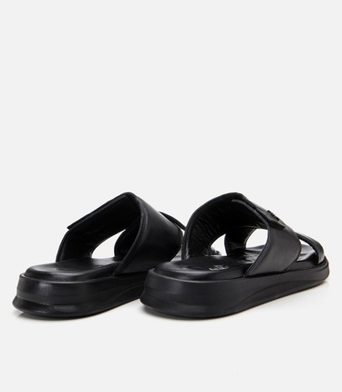  Erkek Deri Siyah Ayarlanabilir Terlik