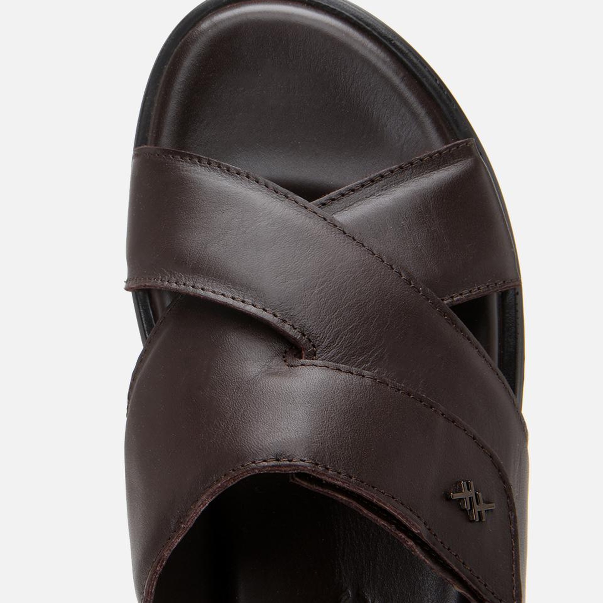 Erkek Deri Kahverengi Ayarlanabilir Terlik