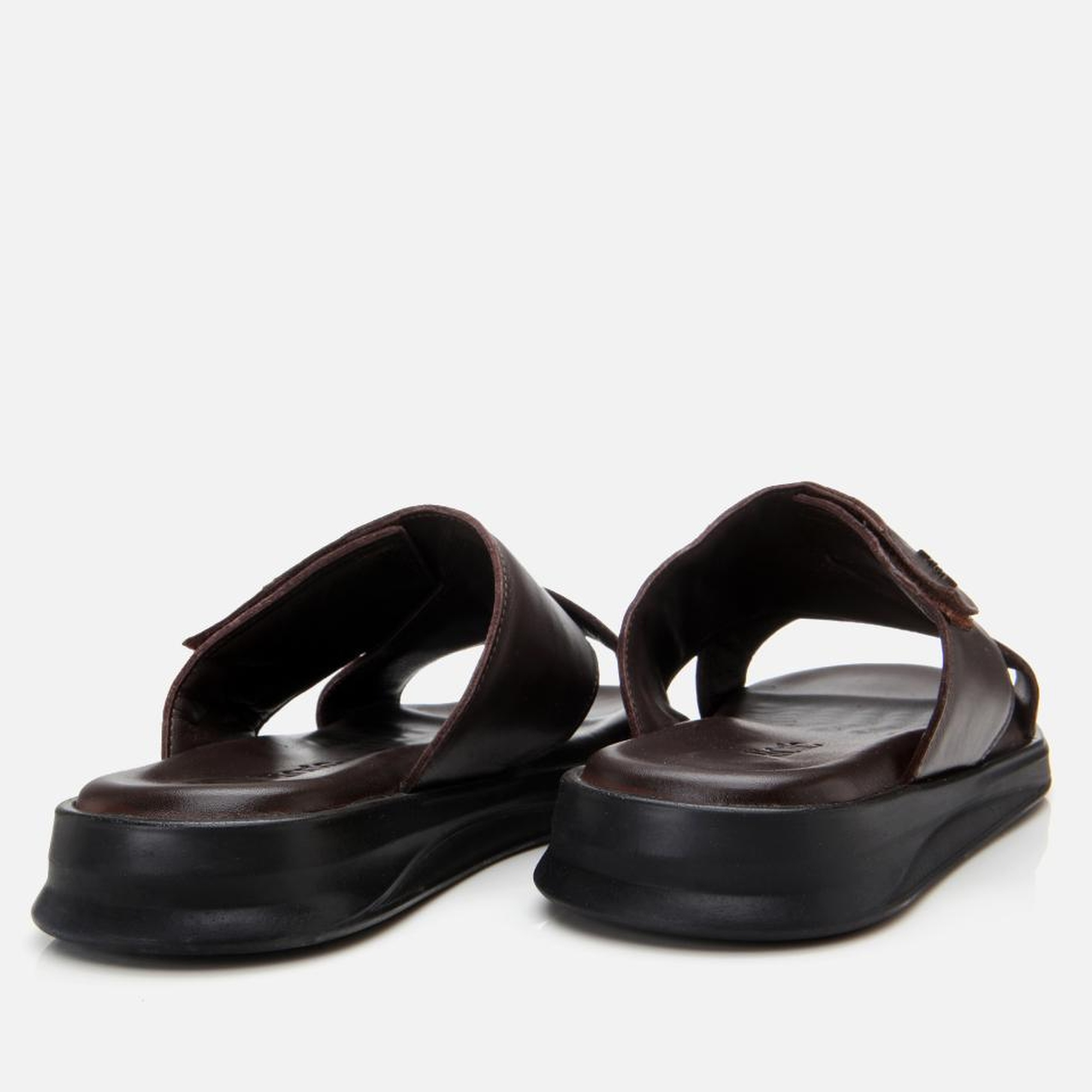 Erkek Deri Kahverengi Ayarlanabilir Terlik