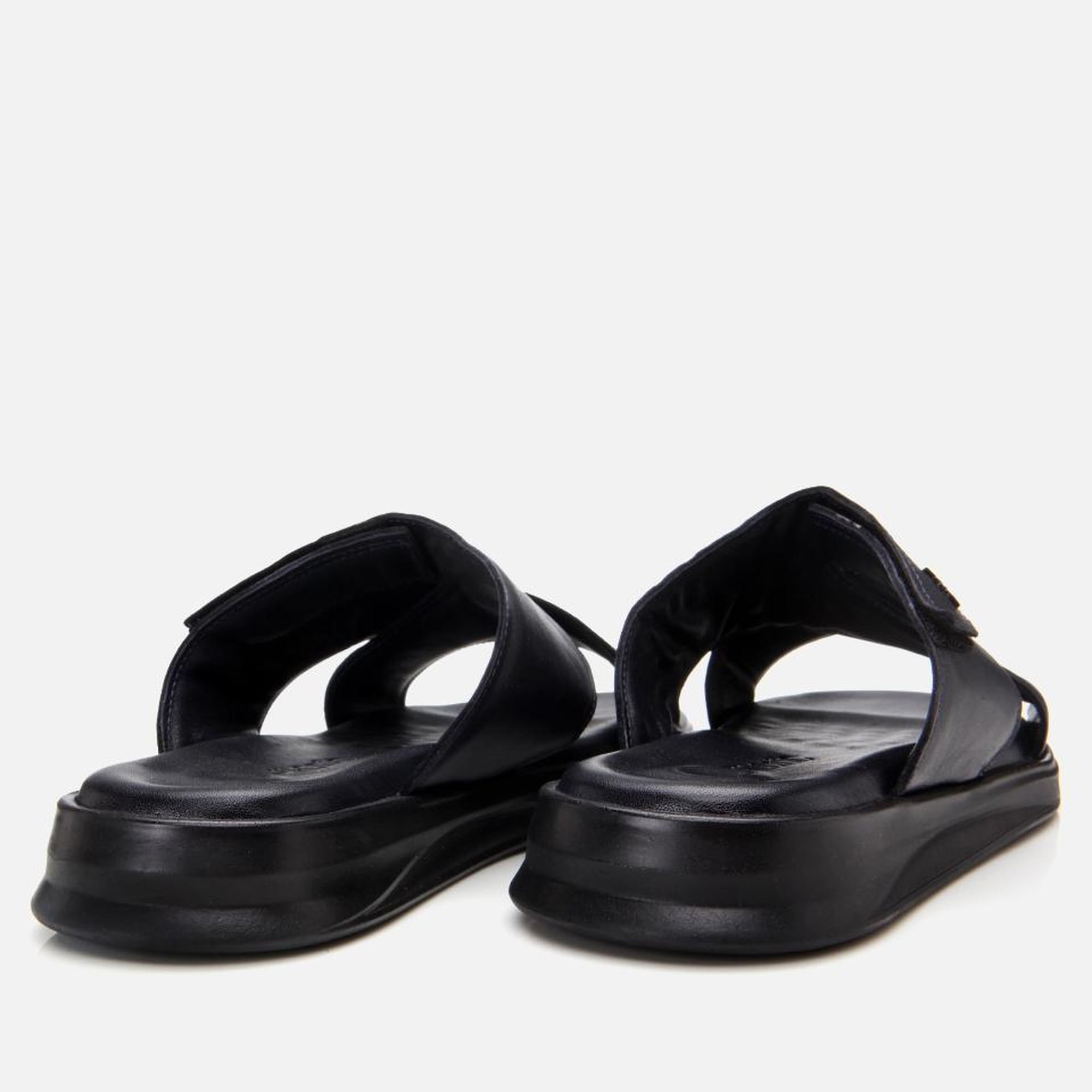 Erkek Deri Lacivert Ayarlanabilir Terlik