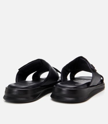  Erkek Deri Lacivert Ayarlanabilir Terlik