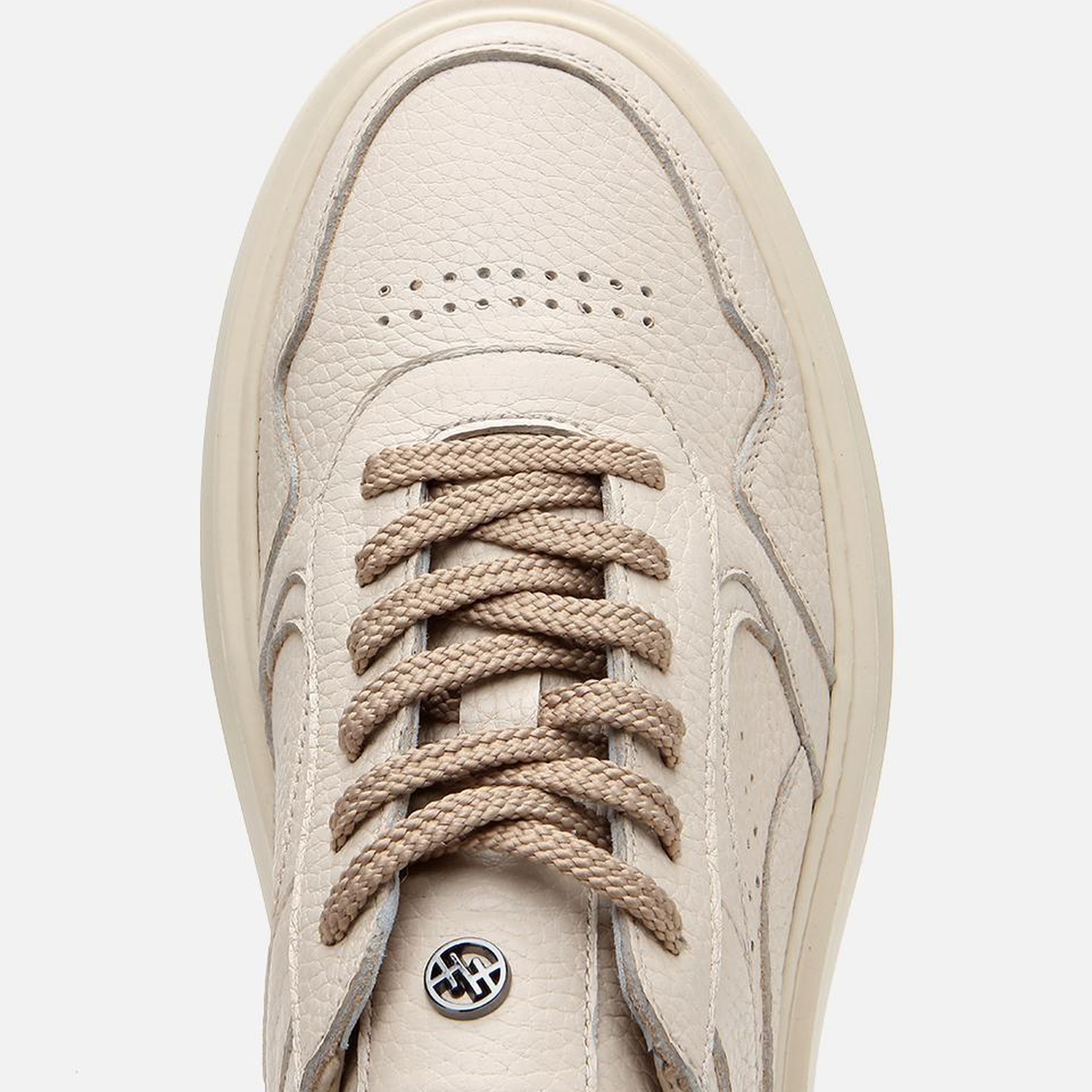 Erkek Deri Bej Yüksek Tabanlı Spor Ayakkabı