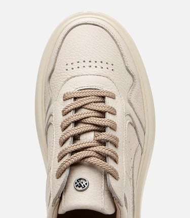  Erkek Deri Bej Yüksek Tabanlı Spor Ayakkabı