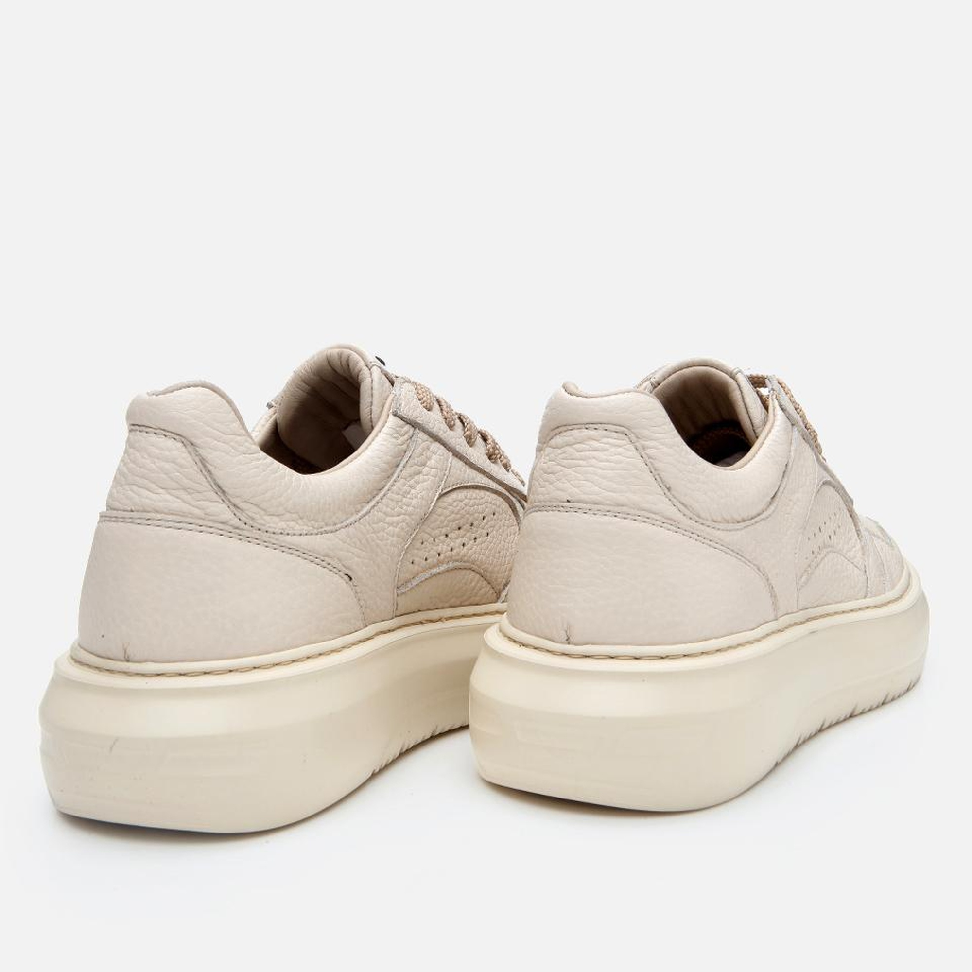 Erkek Deri Bej Yüksek Tabanlı Spor Ayakkabı