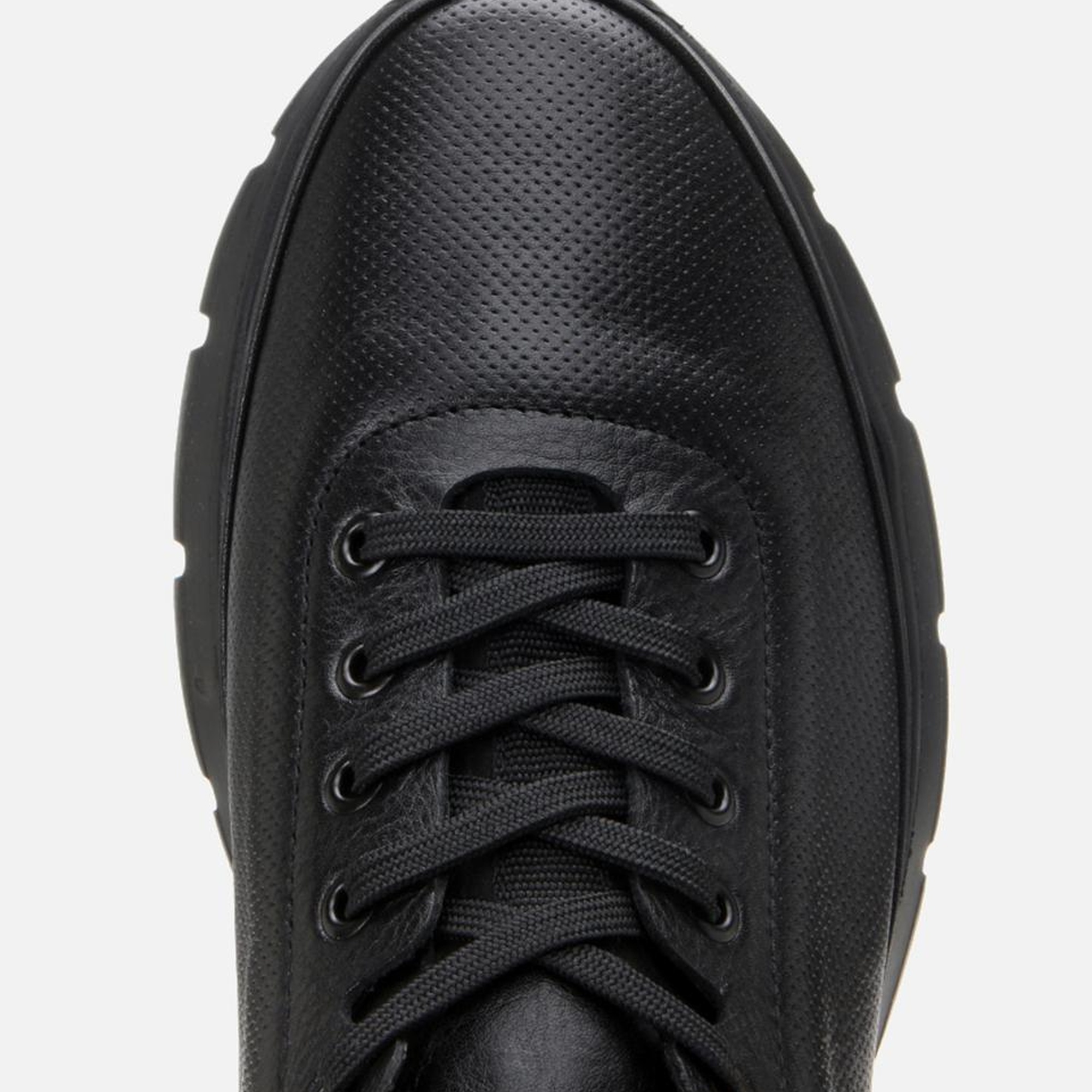 Erkek Deri Siyah Ultra Hafif Tabanlı Spor Ayakkabı