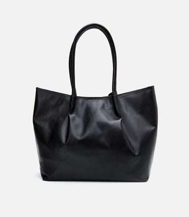  Kadın Deri Siyah Tote Çanta