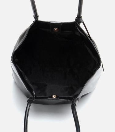  Kadın Deri Siyah Tote Çanta