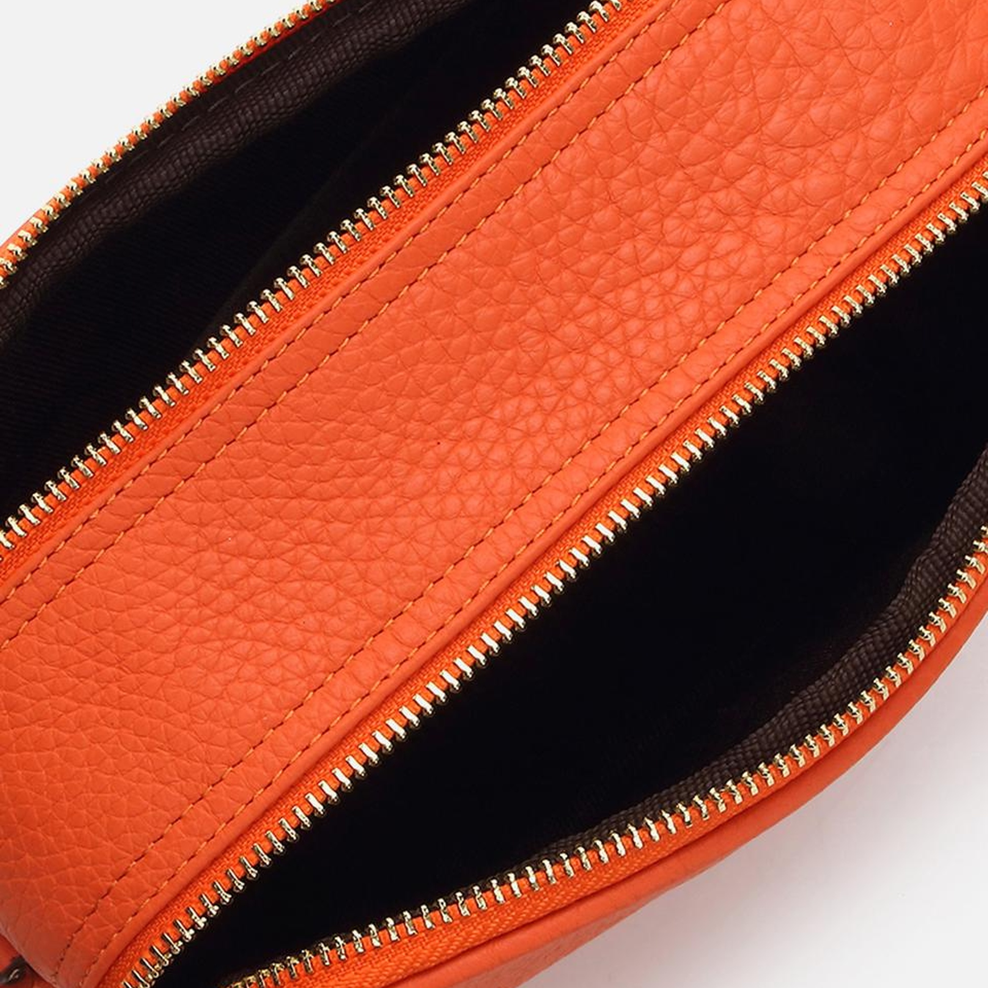 Kadın Deri Turuncu Mini (Çapraz) Çanta