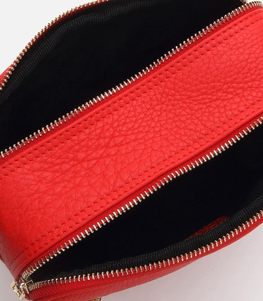  Kadın Deri Kırmızı Mini (Çapraz) Çanta