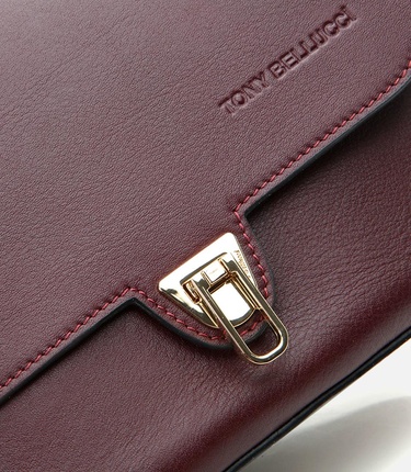  Kadın Deri Bordo Omuz Çantası