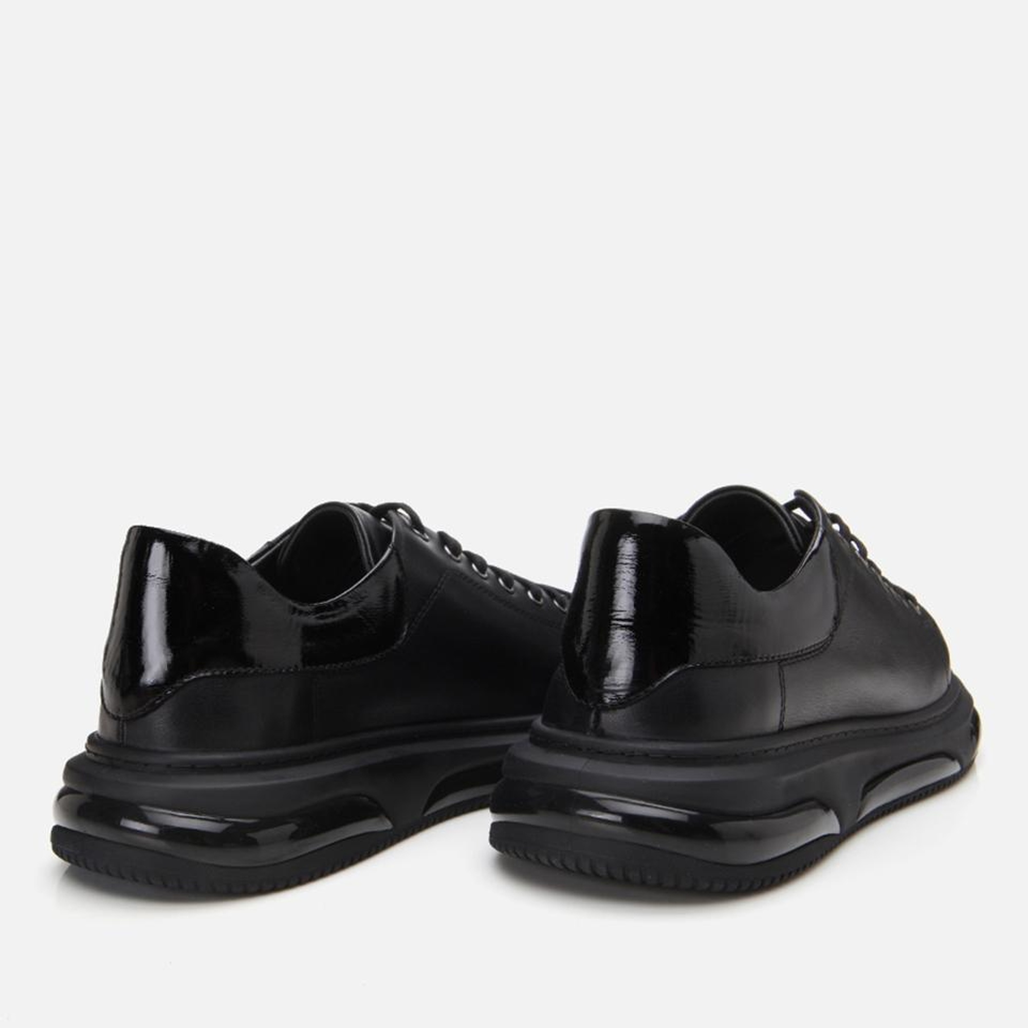 Erkek Deri Siyah Hafif Tabanlı Spor Ayakkabı