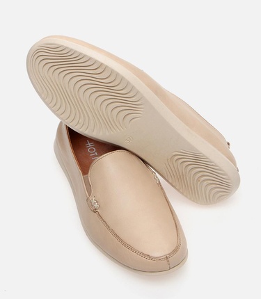  Kadın Deri Bej Loafer
