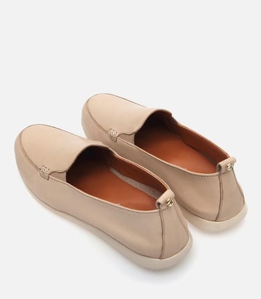  Kadın Deri Bej Loafer