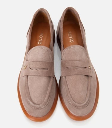  Kadın Süet Deri Vizon Esnek Tabanlı Klasik Loafer