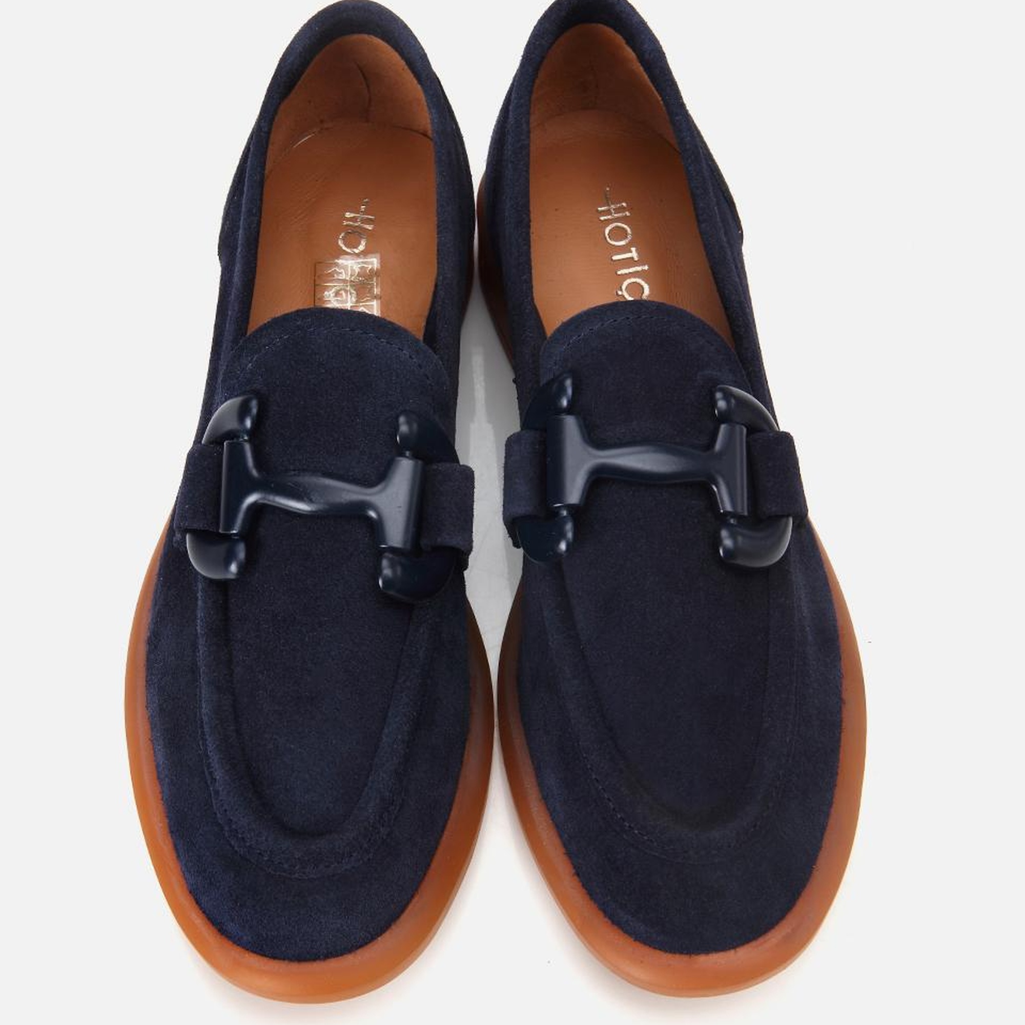 Kadın Süet Deri Lacivert Esnek Tabanlı Günlük Loafer