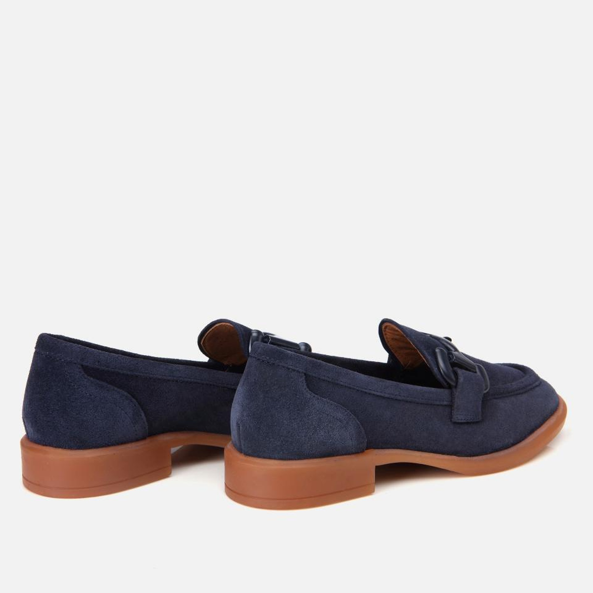 Kadın Süet Deri Lacivert Esnek Tabanlı Günlük Loafer