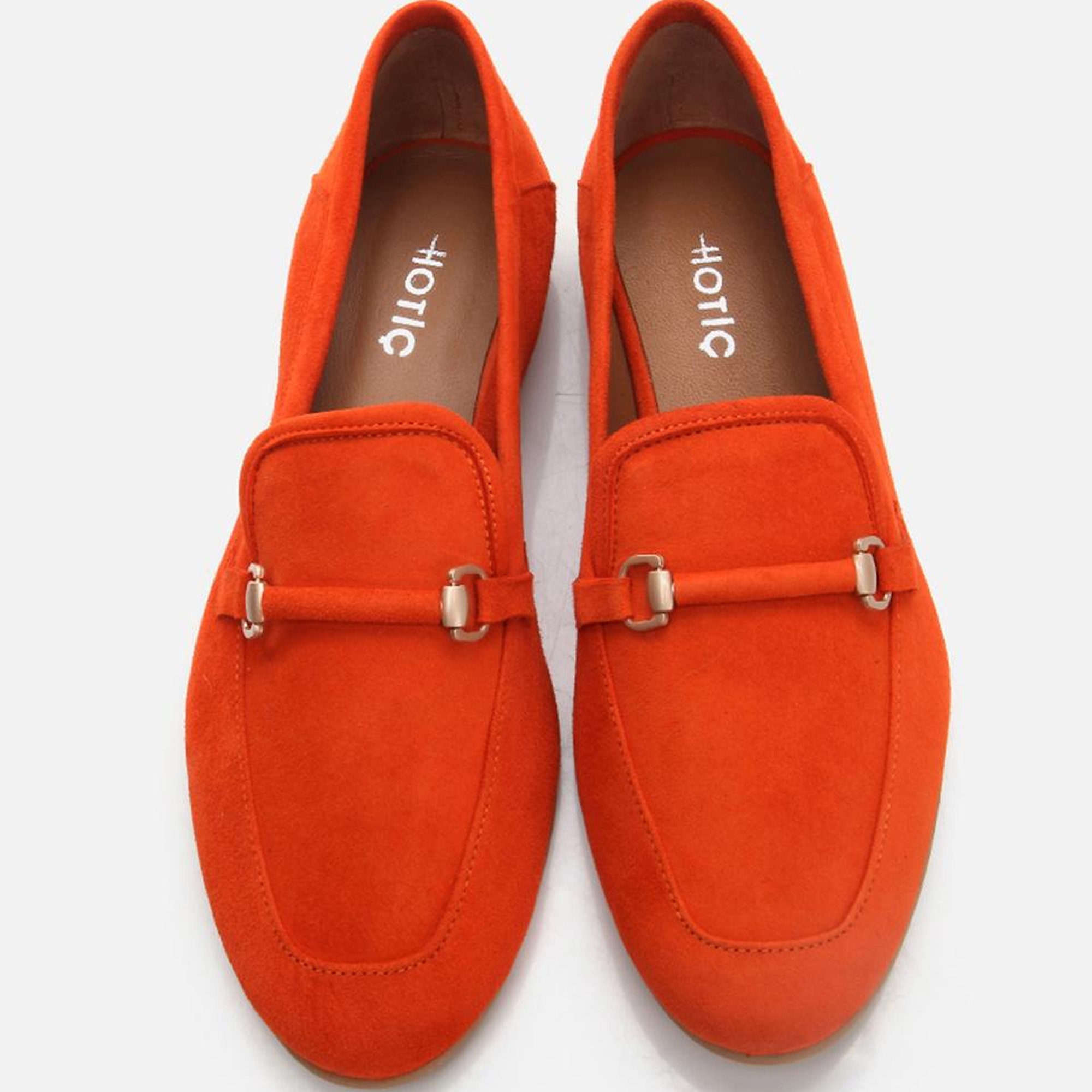 Kadın Deri Turuncu Loafer