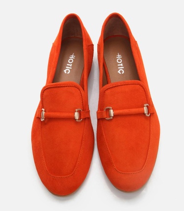  Kadın Deri Turuncu Loafer