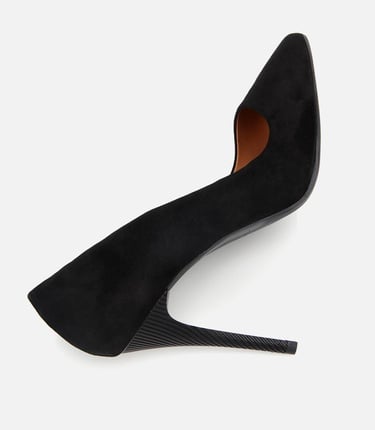  Kadın Süet Deri Siyah Stiletto