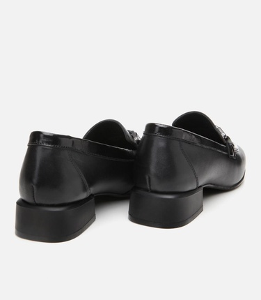  Kadın Deri Siyah Tokalı Loafer
