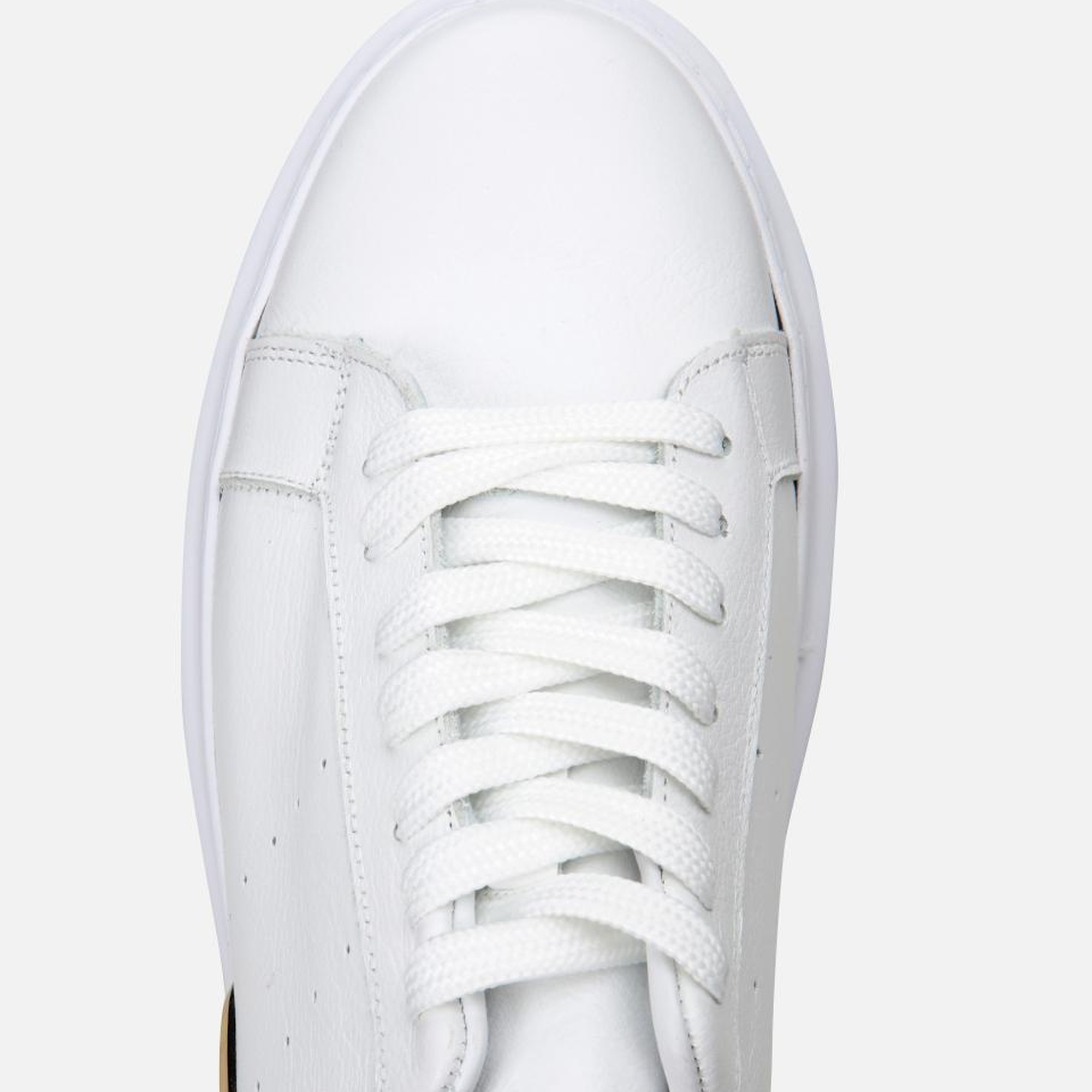 Erkek Deri Beyaz Hafif Tabanlı Spor Ayakkabı