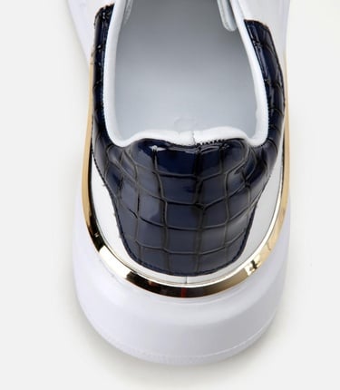  Erkek Deri Beyaz Hafif Tabanlı Spor Ayakkabı