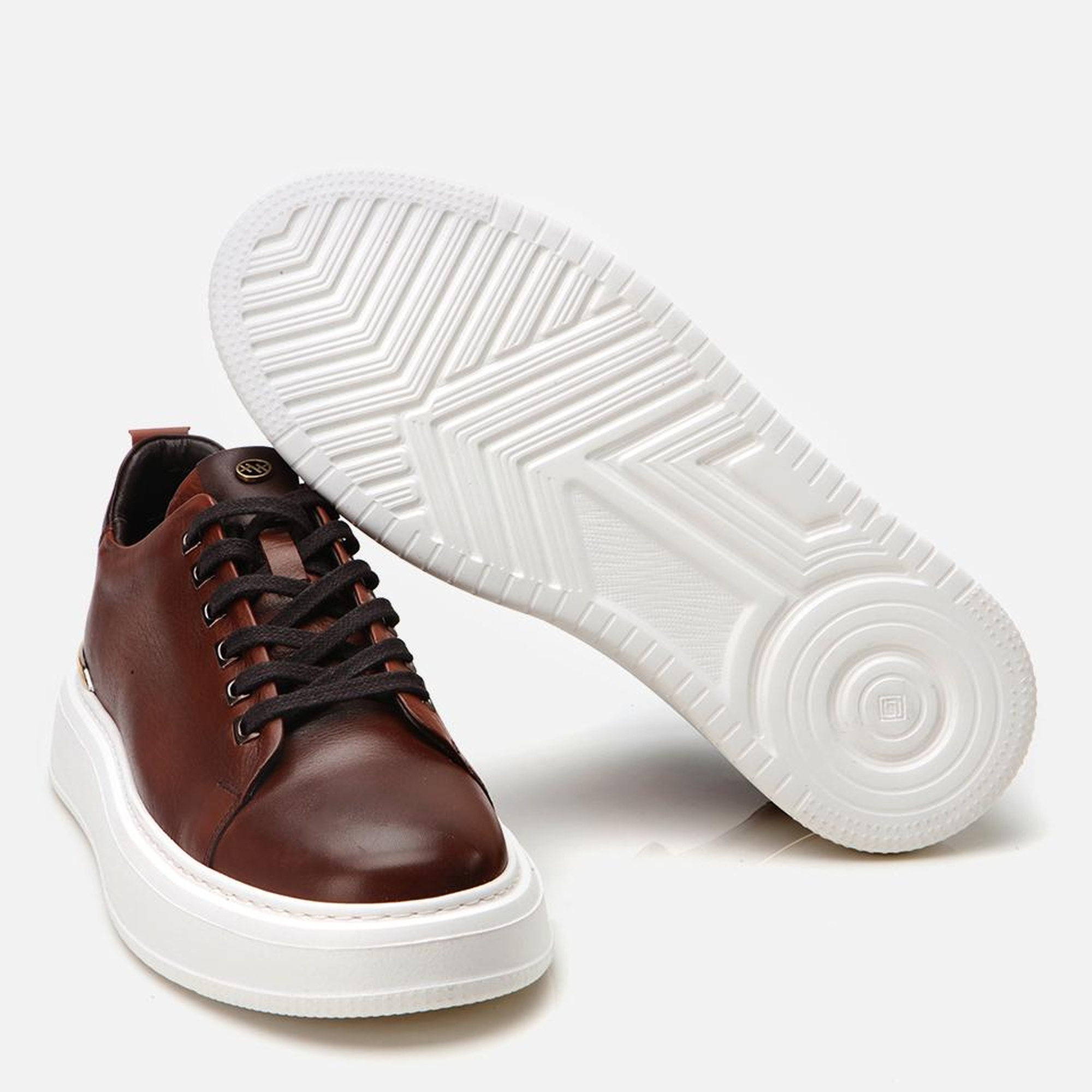 Erkek Deri Kahverengi Hafif Tabanlı Spor Ayakkabı