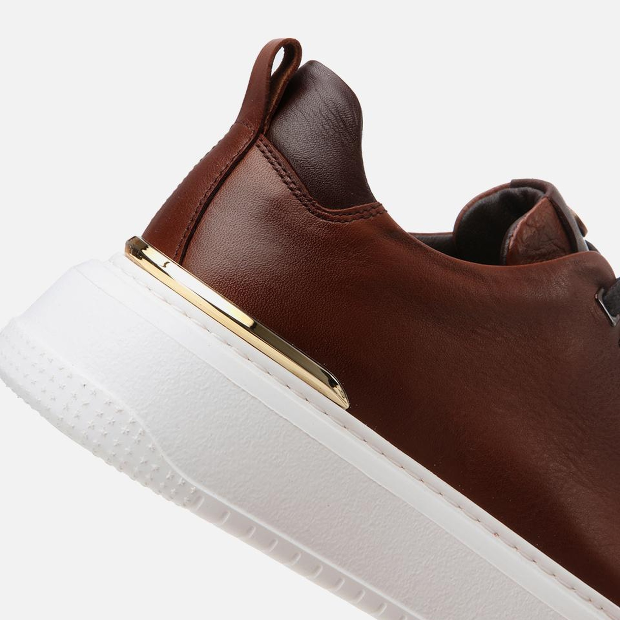 Erkek Deri Kahverengi Hafif Tabanlı Spor Ayakkabı