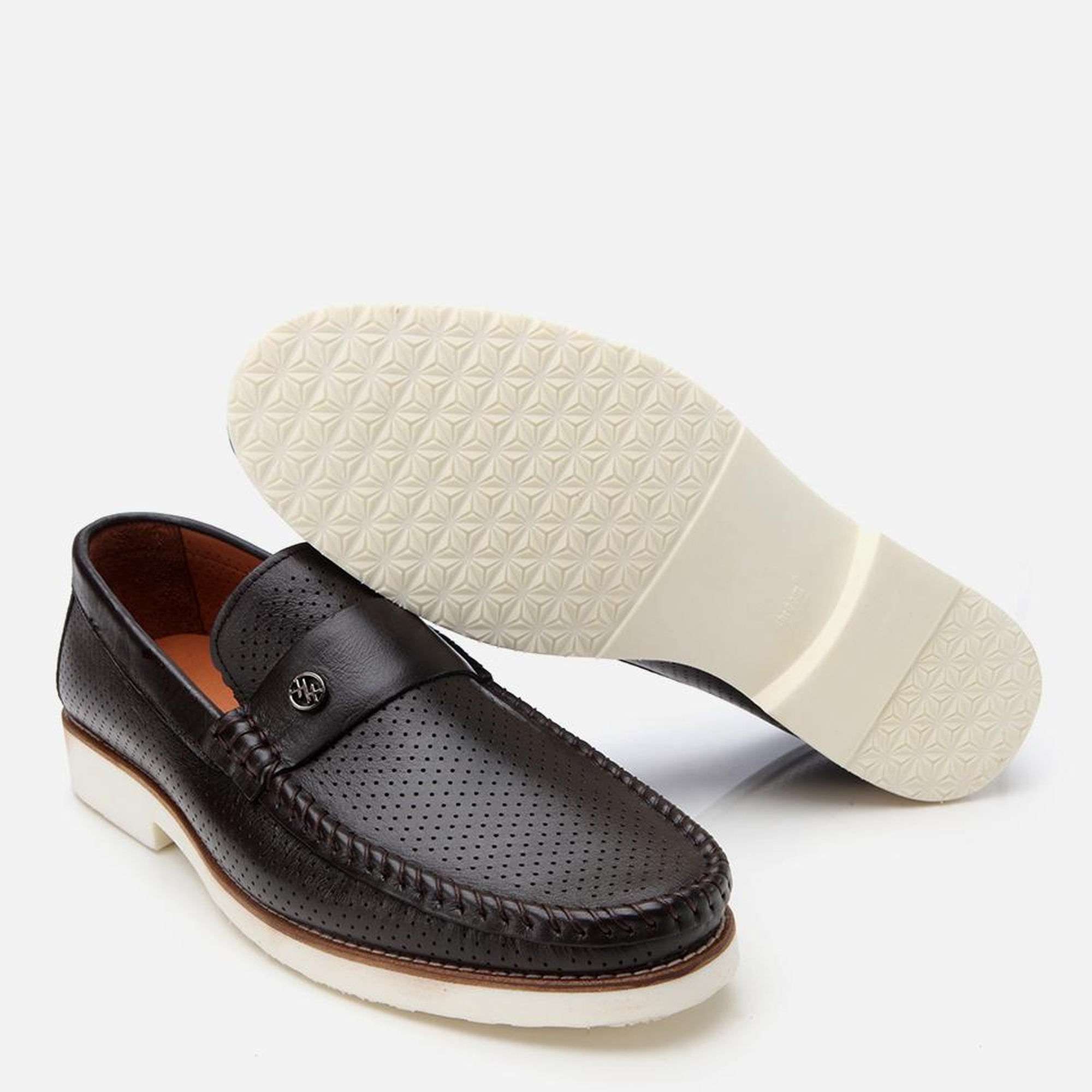 Erkek Deri Kahverengi Hafif Tabanlı Toka Detaylı Loafer