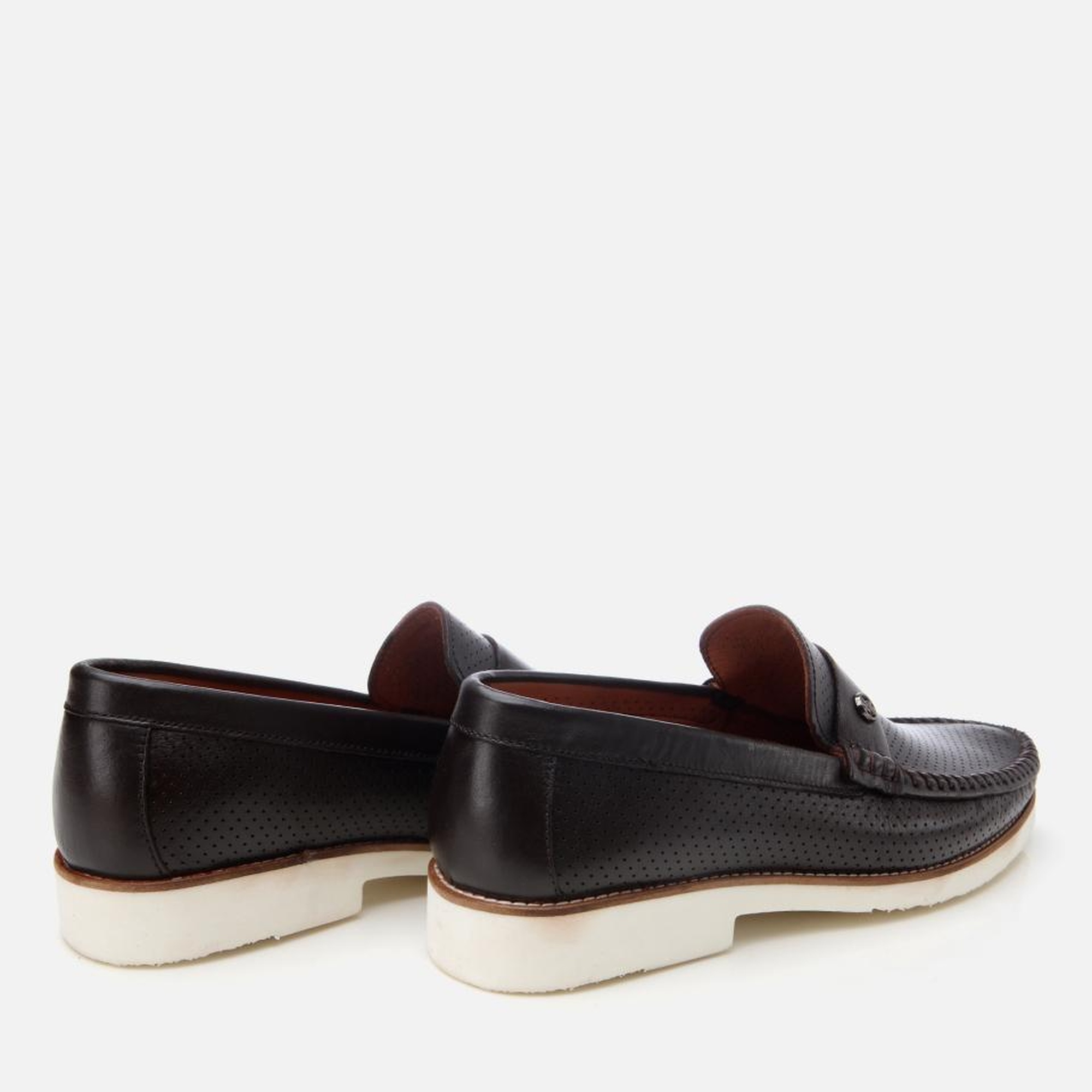 Erkek Deri Kahverengi Hafif Tabanlı Toka Detaylı Loafer