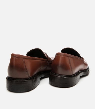  Erkek Deri Kahverengi Ultra Hafif Tabanlı Klasik Loafer