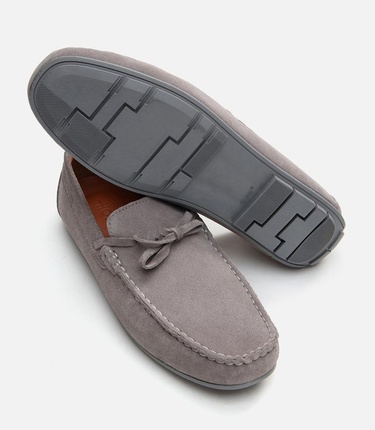  Erkek Deri Gri Loafer