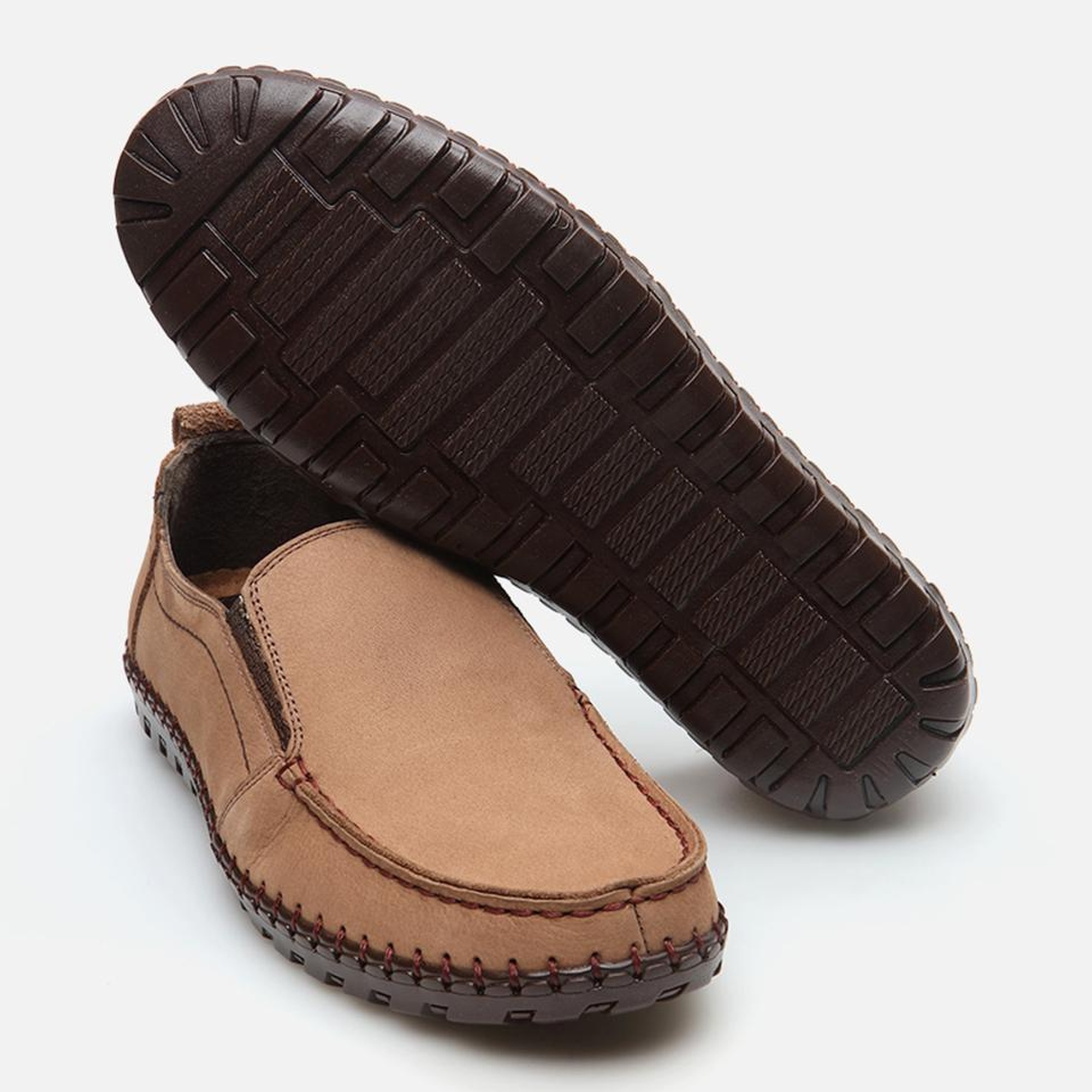 Erkek Deri Bej Günlük Ayakkabı